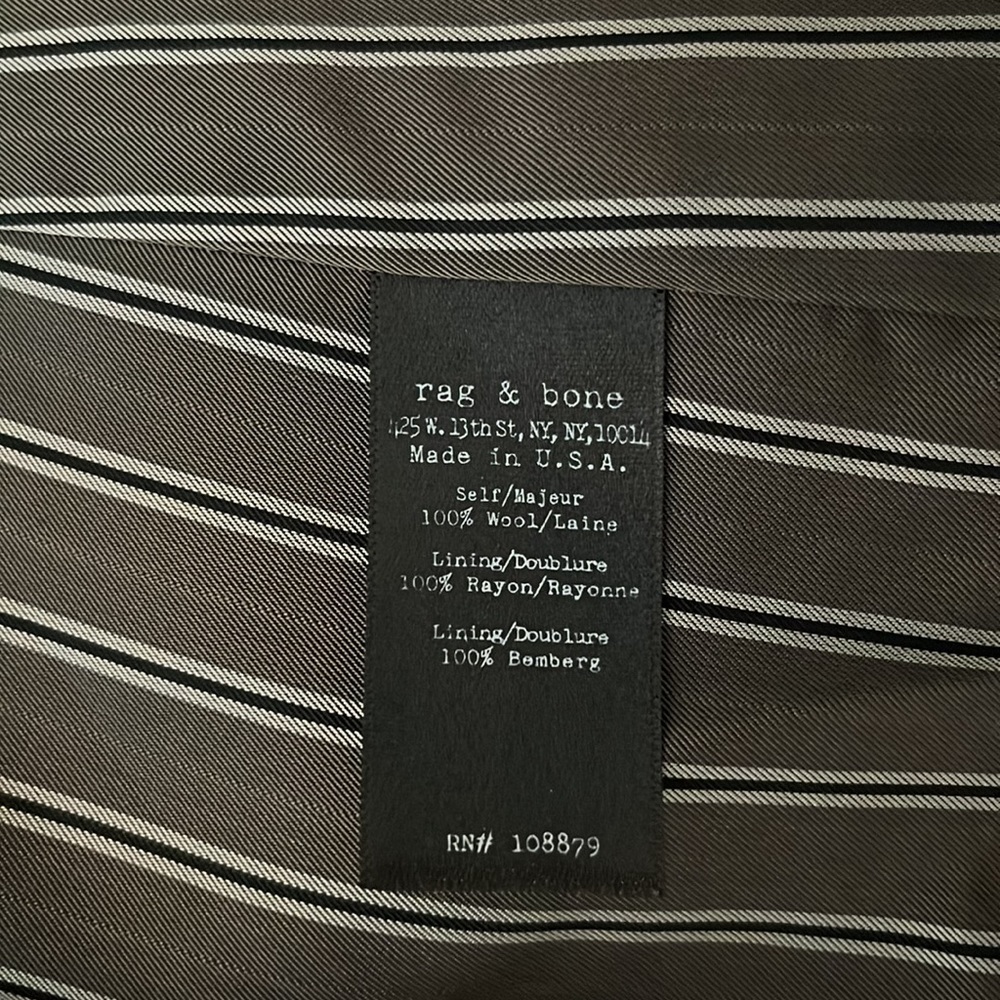 Rag & Bone 100% pure new wool hand woven red tweed blazer jacket size 2 - Picture 12 of 12